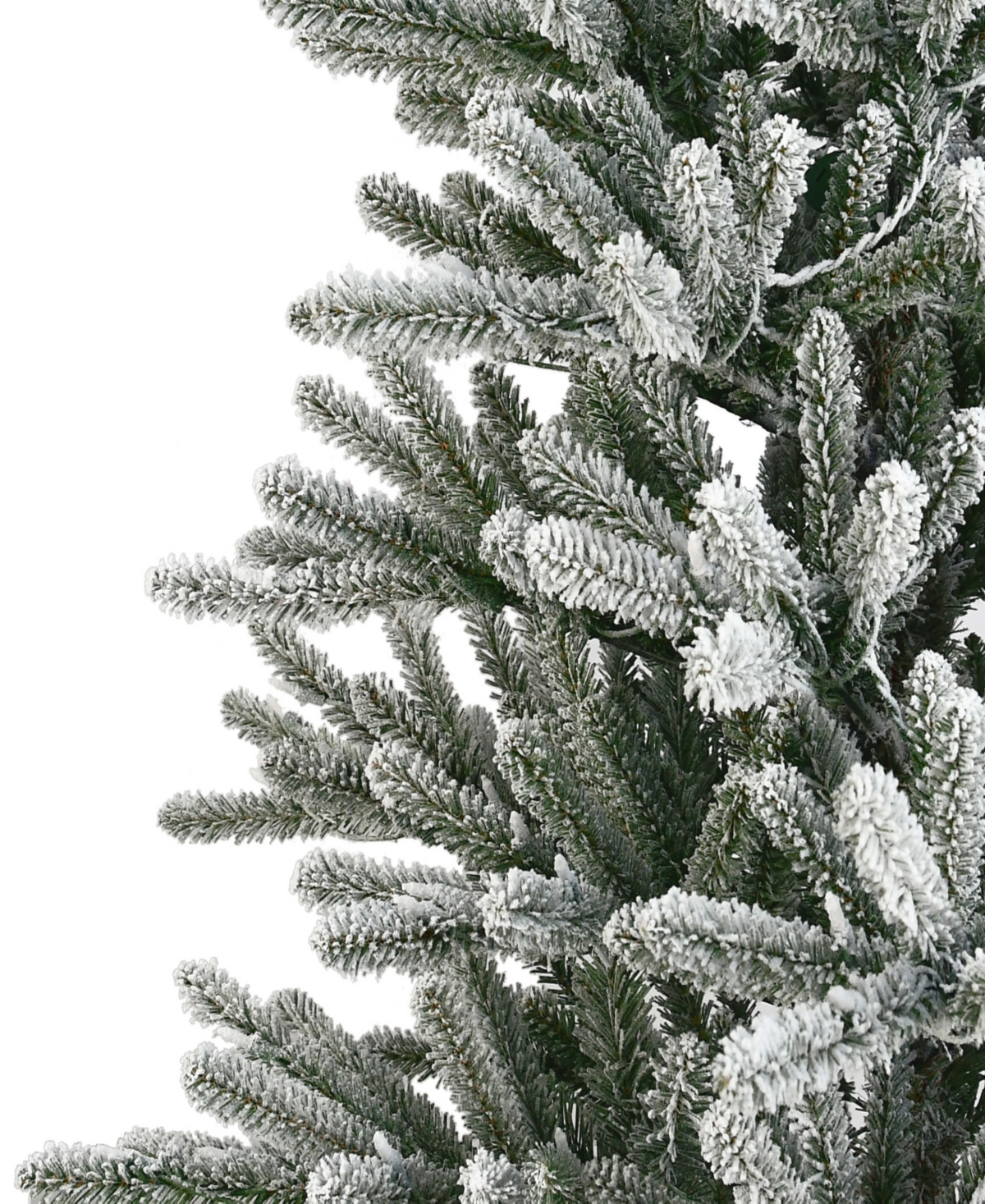Puleo 7.5" Pre-lit Flocked Franklin Fir Artificial Christmas Tree With Matching Skirt In Green