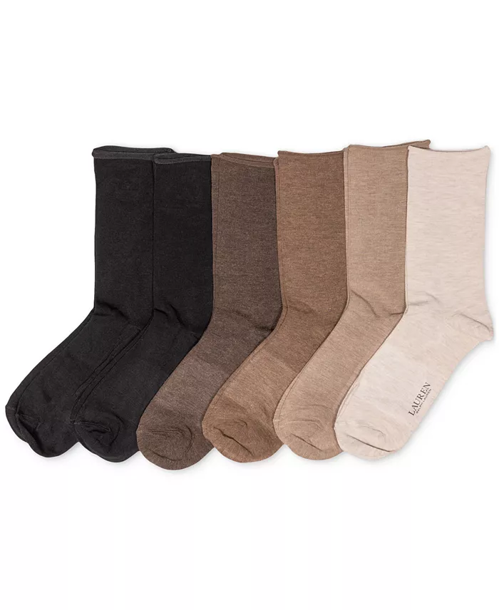 Women's 6 Pack Roll-Top Trouser Socks - thumbnail 5