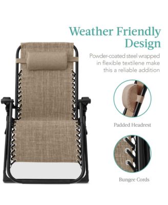 Oversized Zero Gravity Chair, Folding Recliner w/ Removable Cushion, Side Tray