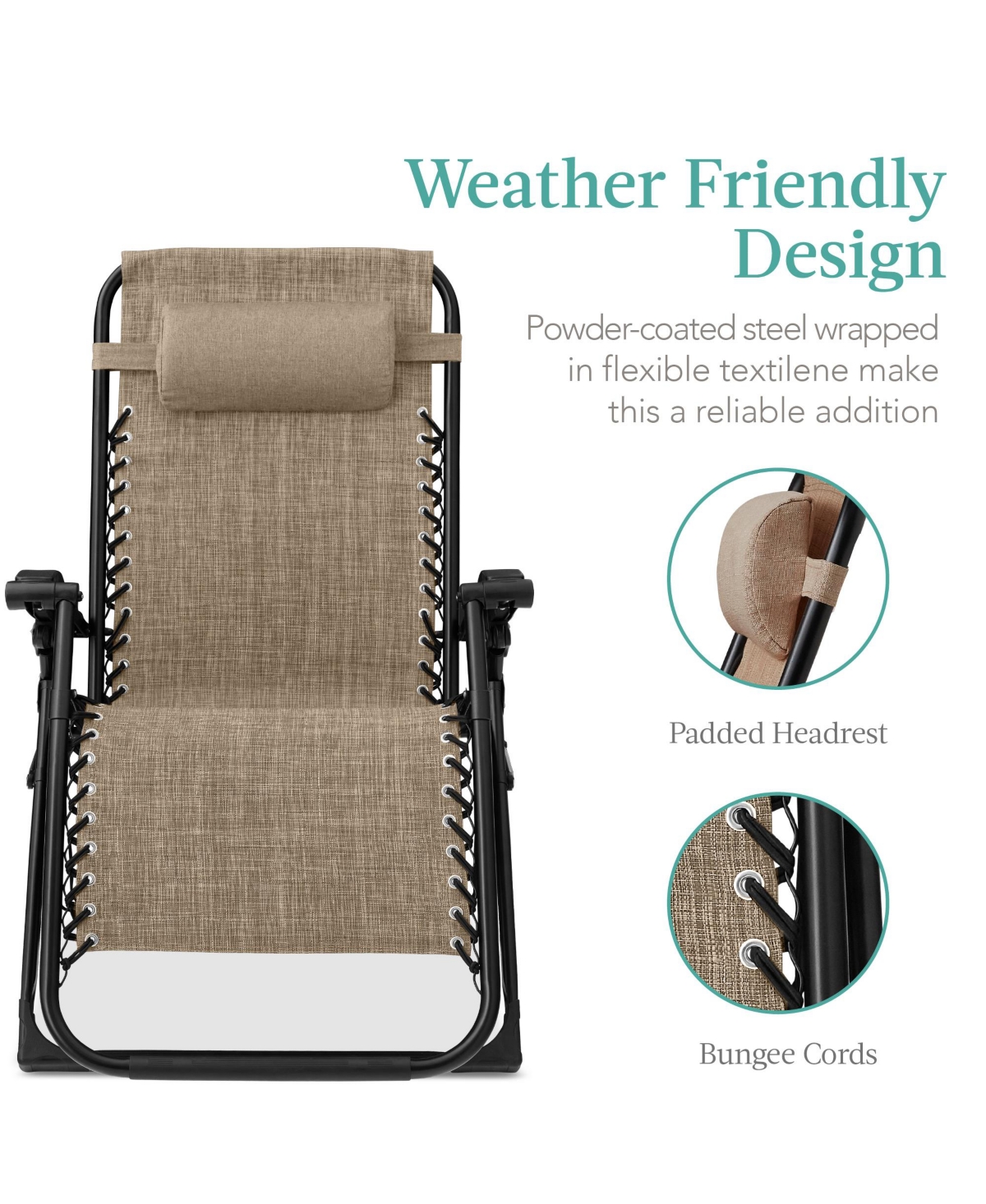 Best Choice Products Oversized Zero Gravity Chair, Folding Recliner w/ Removable Cushion