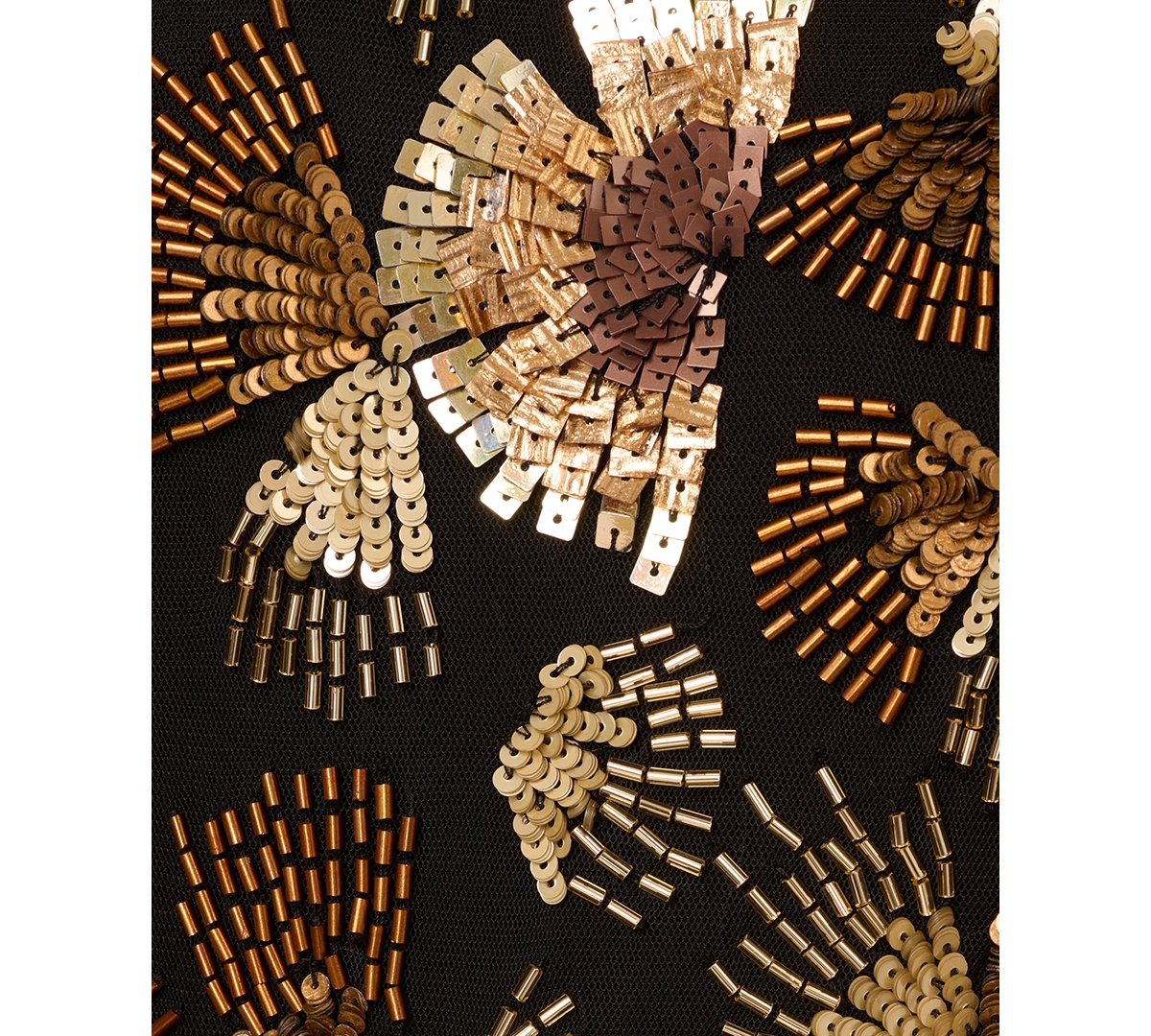 Adrianna Papell Women's Beaded Mesh Sleeveless Godet Gown -Gold