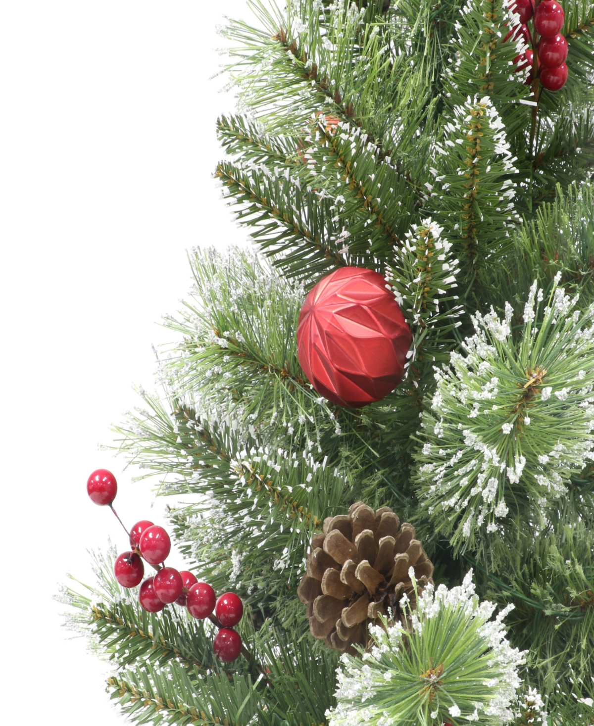 Puleo 4" Pre-lit Potted Artificial Adorned Christmas Tree In Green