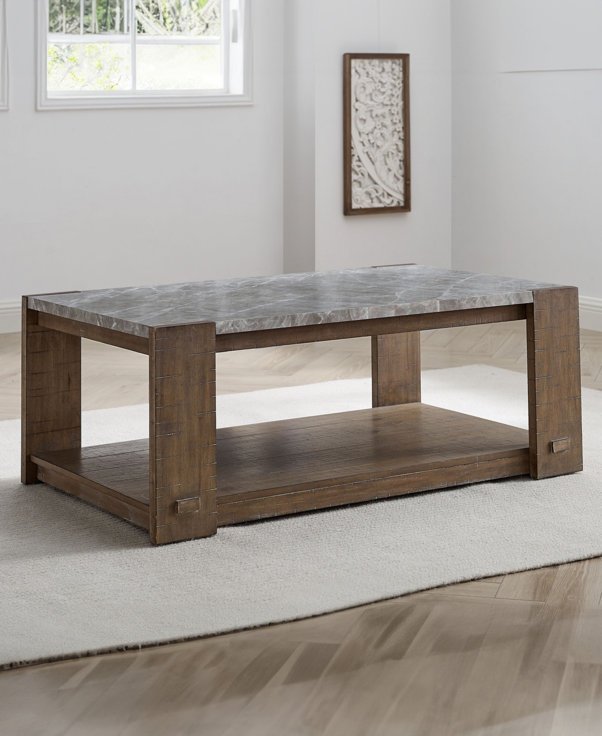 Macy's Libby 48" Wood Cocktail Table In Dark Brown