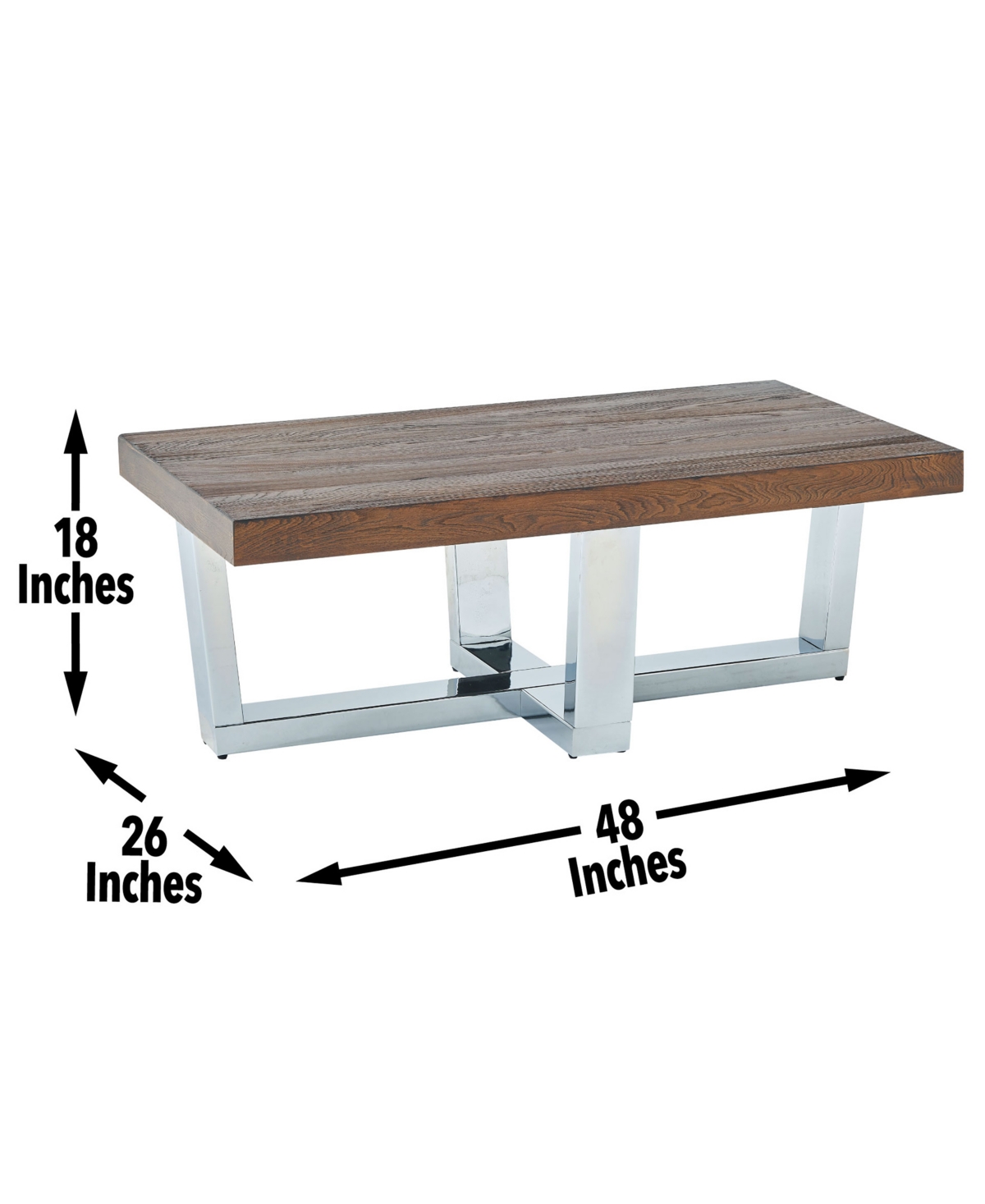 Macy's Laredo 18" Metal Cocktail Table In Multi-step Chestnut Finish