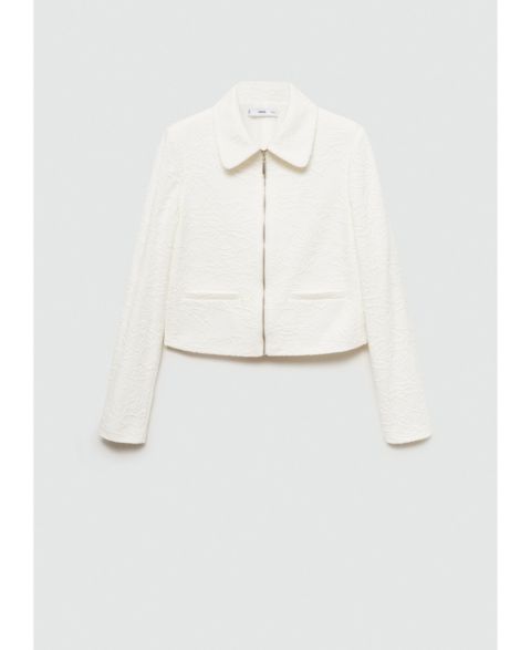 Женские куртки MANGO Women's Textured Cotton-Blend Jacket