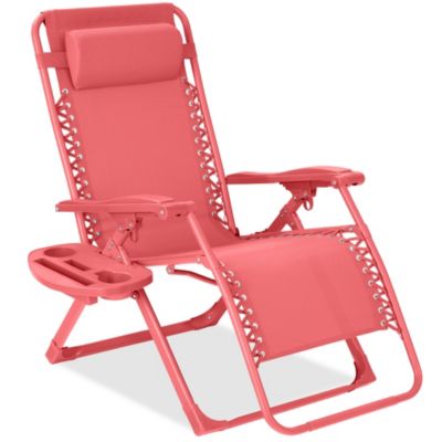 Monochromatic Zero Gravity Chair, Folding Patio Recliner w/Side Tray, Headrest