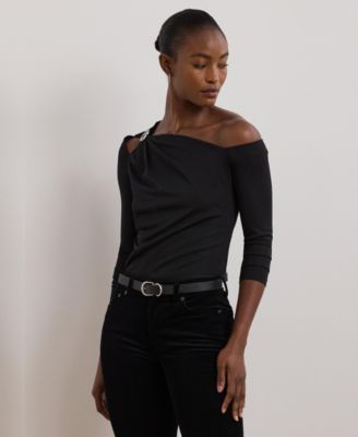 Lauren Ralph Lauren - Women's Embellished Jersey One-Shoulder Top