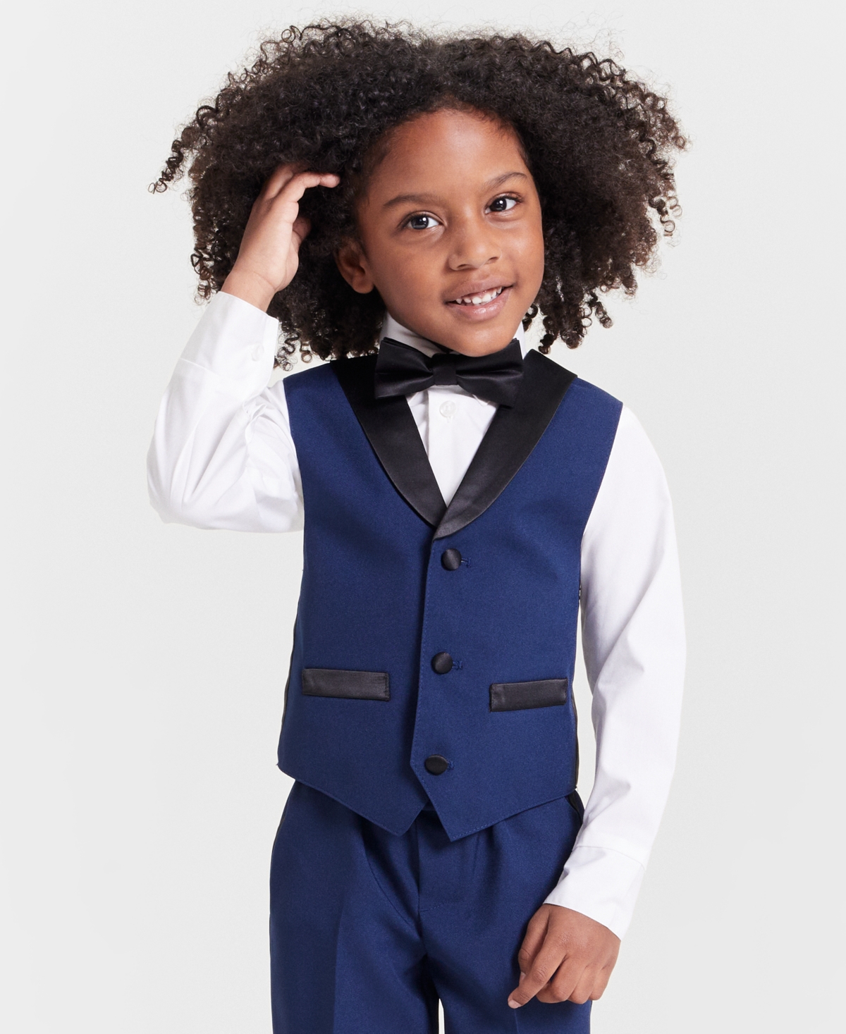 Nautica Toddler Boys Tuxedo Vest 4-piece Set In Bright Blue