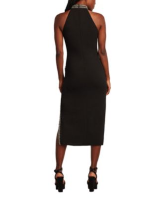 Steva Embellished Halter Midi Dress