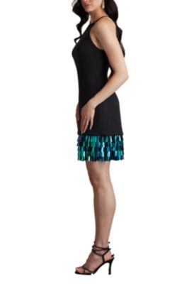 Women's Selena Neoprene Sequin-Fringe Mini Dress