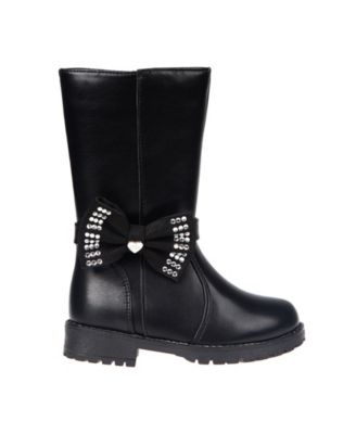 Toddler Girls Tall Bow with Rhinestones Boot
