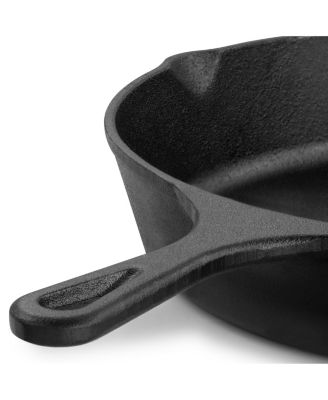 12 Inch Round Preseasoned Cast Iron Frying Pan in Black