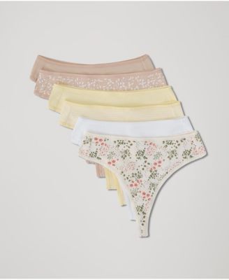 Women's Organic Cotton Everyday High Rise Thong 6-Pack