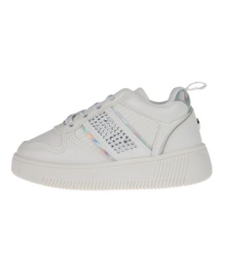 Toddler Girls Elastic Laces Rhinestones Court Sneaker