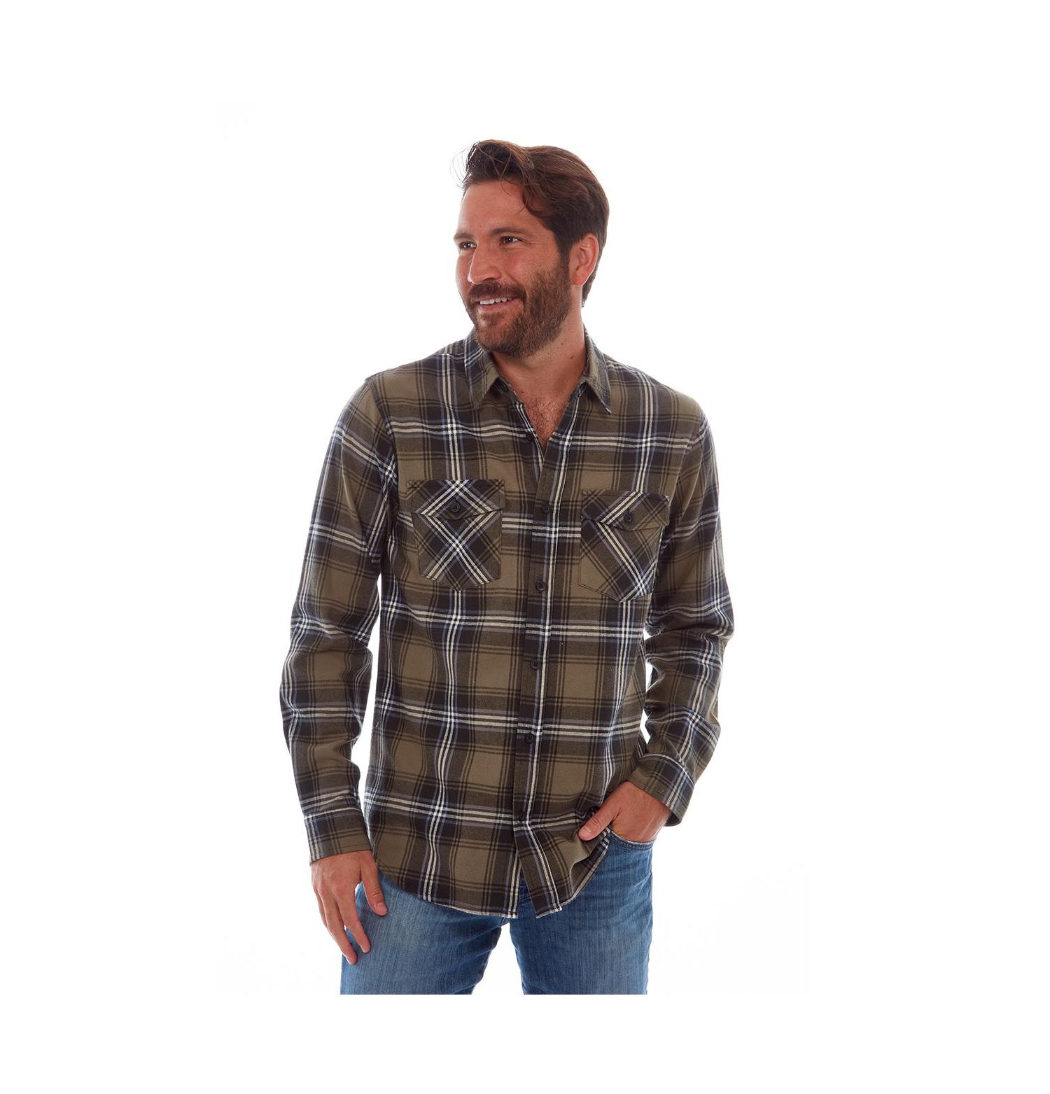 Men's Clothing Long Sleeve Flannel Shirt