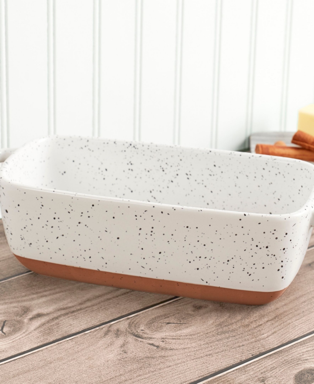 Denmark Tools For Cooks Speckled Stoneware 1.7-qt. Loaf Pan In White