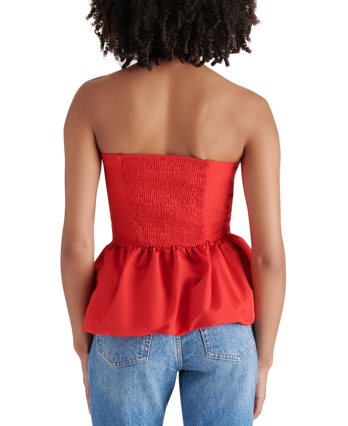 Steve Madden Women's Amari Strapless Bubble-Hem Top