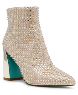 Betsey Johnson Women's Colby Rhinestone Booties - Macy's