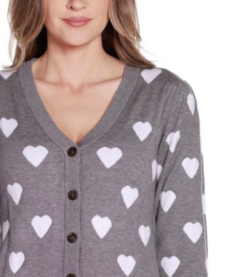 売れ筋商品|||ベルディーニ ニット&セーター アウター レディース Plus Size Hearts Jacquard Cardigan Sweater Iced Latte Combo Belldini Women's Hearts Jacquard Cardigan Sweater - Macy's
