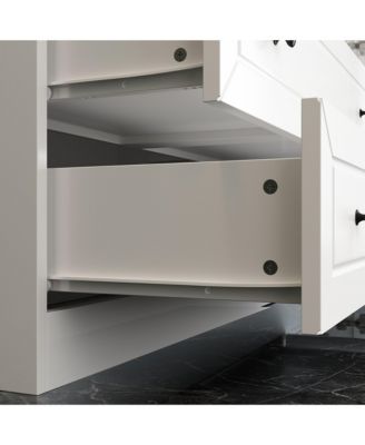 White 10-Shelf Accent Bookcase with Glass Doors, LED Lights