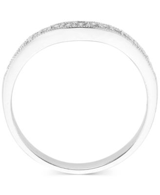 Diamond Milgrain Beaded Contour Band (1/5 ct. t.w.) in 14k White Gold