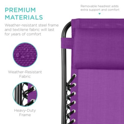 Set of 2 Zero Gravity Lounge Chair Recliners for Patio, Pool w/ Cup Holder Tray