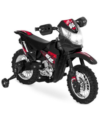 6V Kids Electric Battery Powered Ride On Motorcycle w/ Training Wheels, Lights, Music