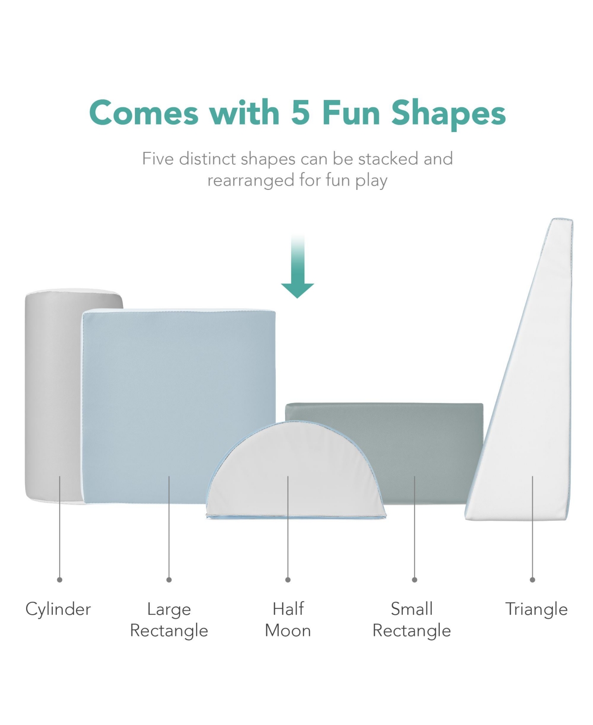 Best Choice Products 5-Piece Kids Climb & Crawl Soft Foam Block Playset Structures for Child Development