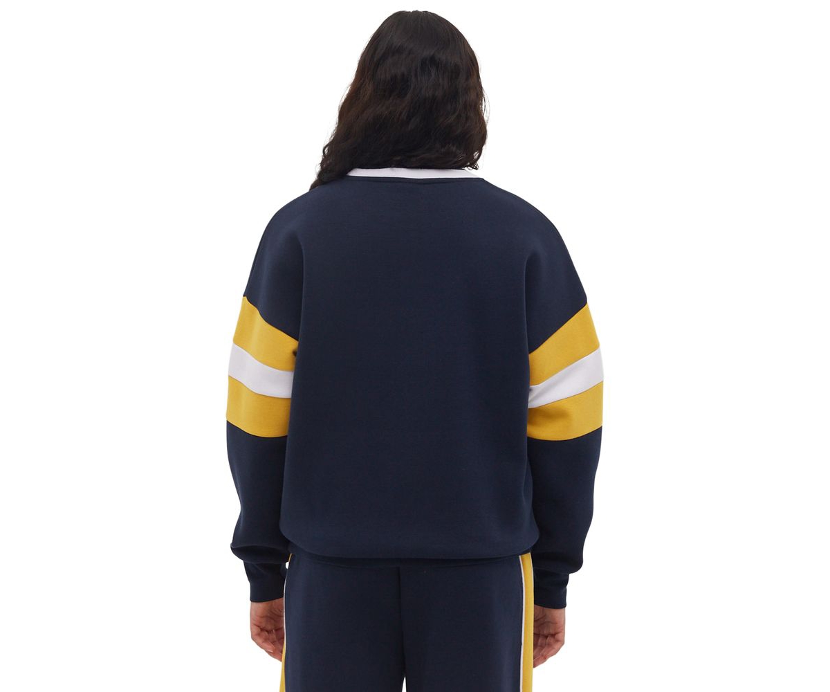 Bench Dna Women's Hendra Stripe Sleeve Crew Neck Sweatshirt