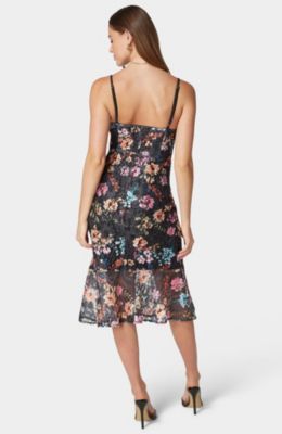 Women's Printed Lace Midi Dress