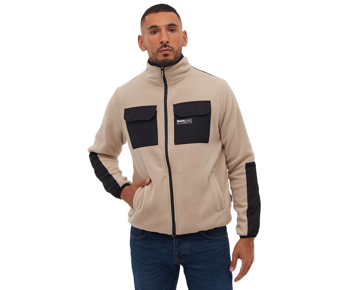 Men's Anders Double Patch Pocket Zip-Up Sherpa - Stone