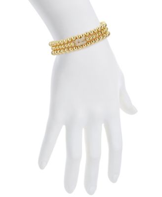 Cubic Zirconia Bubble Initial Stretch Bracelet Set