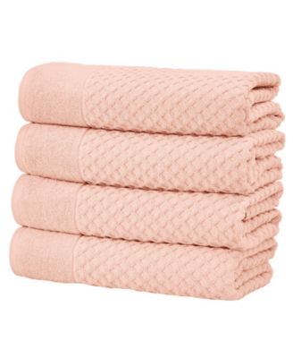 Quick-Drying Cotton Diamond Waffle Textured 4-Piece Bath Towel Set