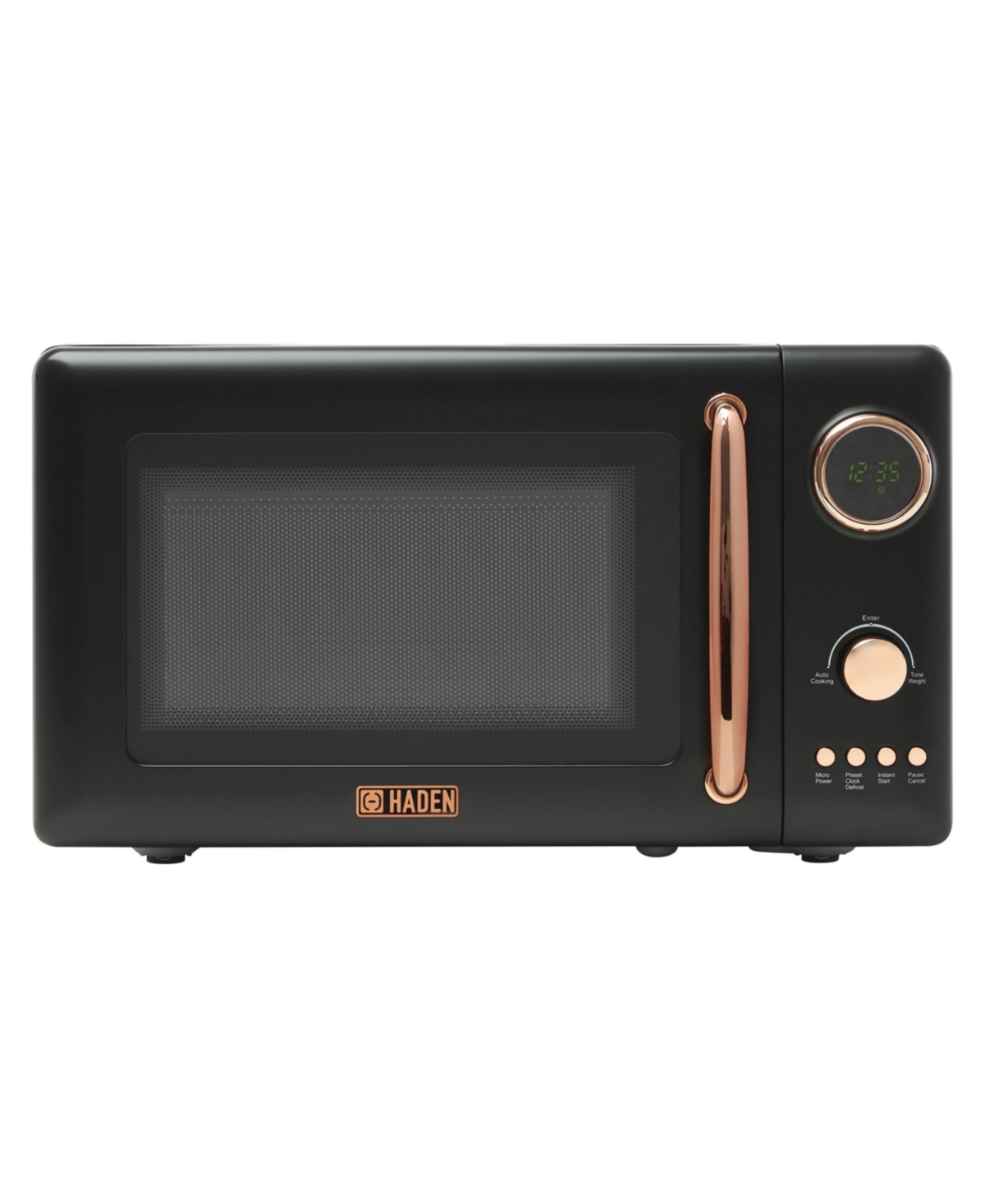 Haden Countertop Compact 700 Watt Microwave Oven In Black,copper