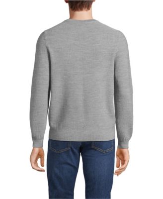 Men's Long Sleeve Washable Merino Wool V Neck Sweater