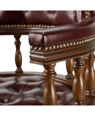 Viktor Traditional Genuine Leather Executive Chair with Nailhead Trims