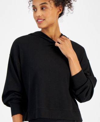 Women's Ribbed Drop-Shoulder Hoodie, Created for Macy's