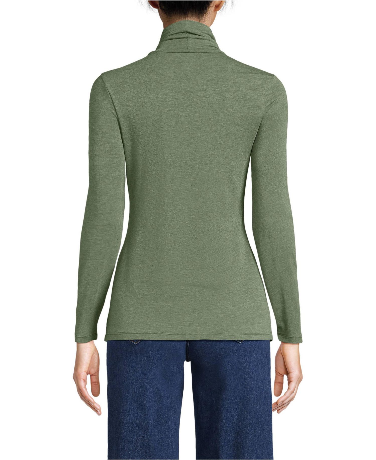 Women's Lightweight Jersey Skimming Long Sleeve Turtleneck