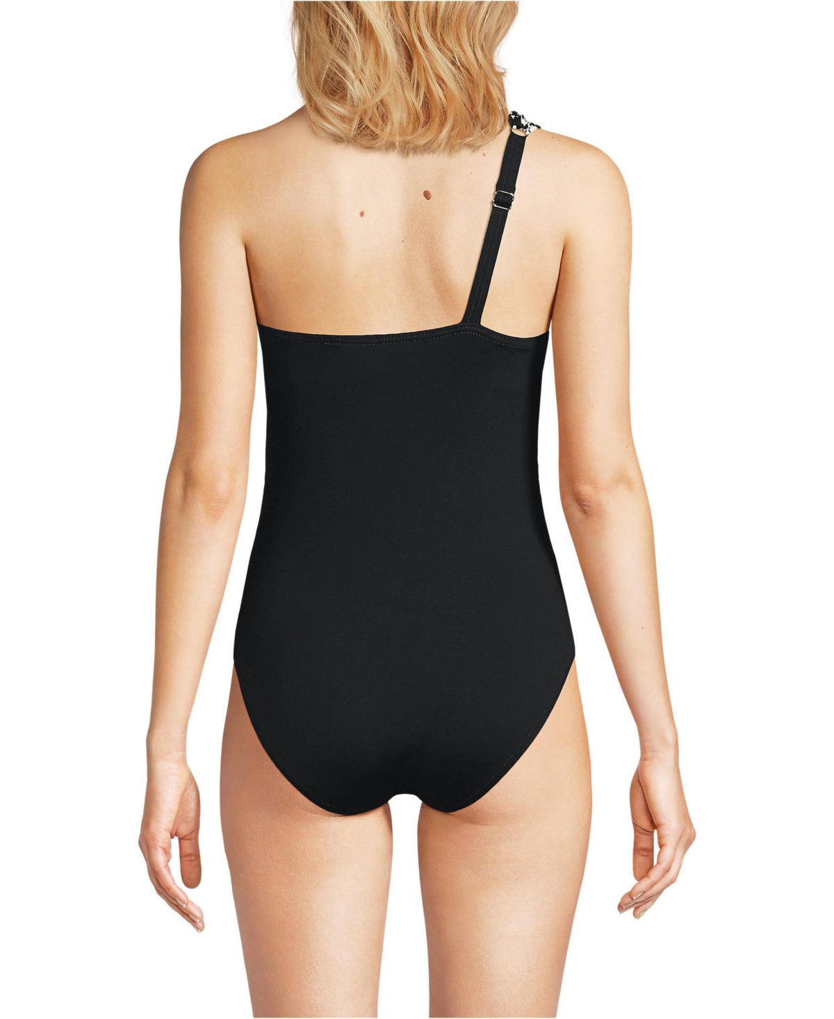 Lands' End Women's Shirred One Shoulder One Piece Swimsuit