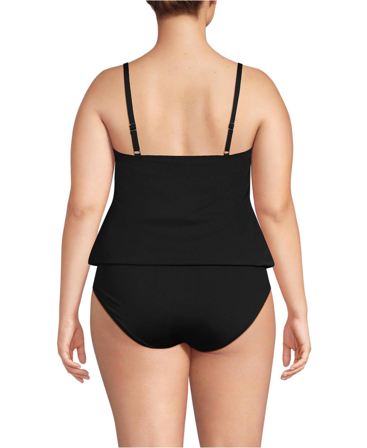 Lands' End Plus Size Smoothing Control Blouson Fauxkini One Piece Swimsuit