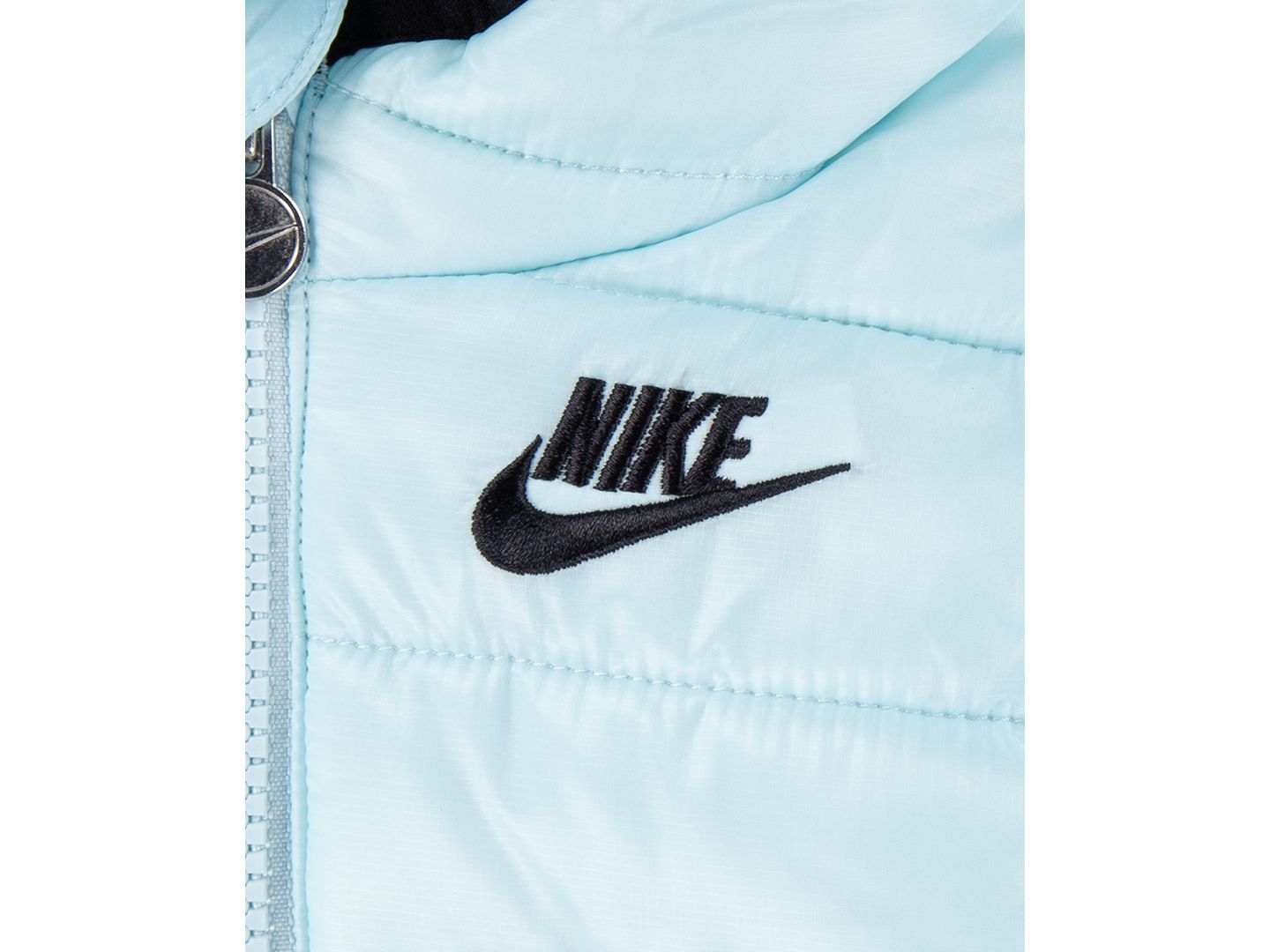 Детский зимний комбинезон Nike с капюшоном из однотонного рипстопа для малыша, цвет: Синий — фото 3