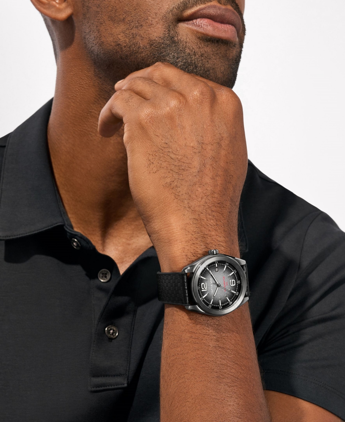 Michael Kors Men's Accelerator 2.0 Three-Hand Date Black Nylon and Silicone Watch 42mm