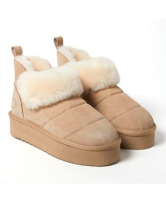 Fireside by Women's Bayswater Genuine Shearling Quilted Platform Bootie
