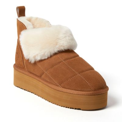 Fireside by Women's Bayswater Genuine Shearling Quilted Platform Bootie