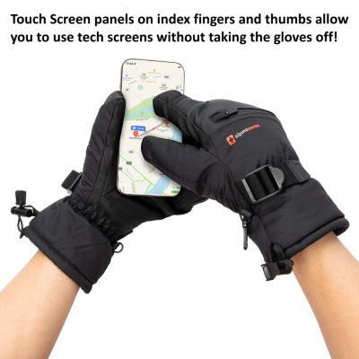 Men's Waterproof Snow Gloves Zipper Pockets Winter Sport Mittens