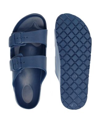 Men's Double Strap EVA Slide Sandals Sole Flat Casual Comfort Shoes