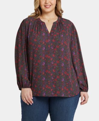 Plus Size Puff Sleeve Popover Top