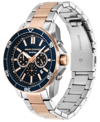 Men's Quartz Chronograph Two-Tone Stainless Steel Watch 44mm