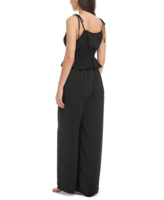 Red Carter Womens Peplum Tank Top Pants Cover Up In Indigo Dye