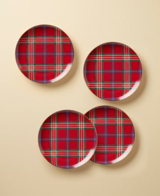 Holiday Tartan Accent Plates, Set of 4